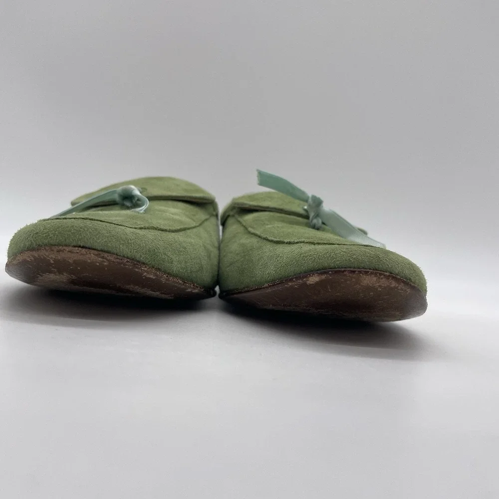 J. Crew Green Suede Tassel Loafers